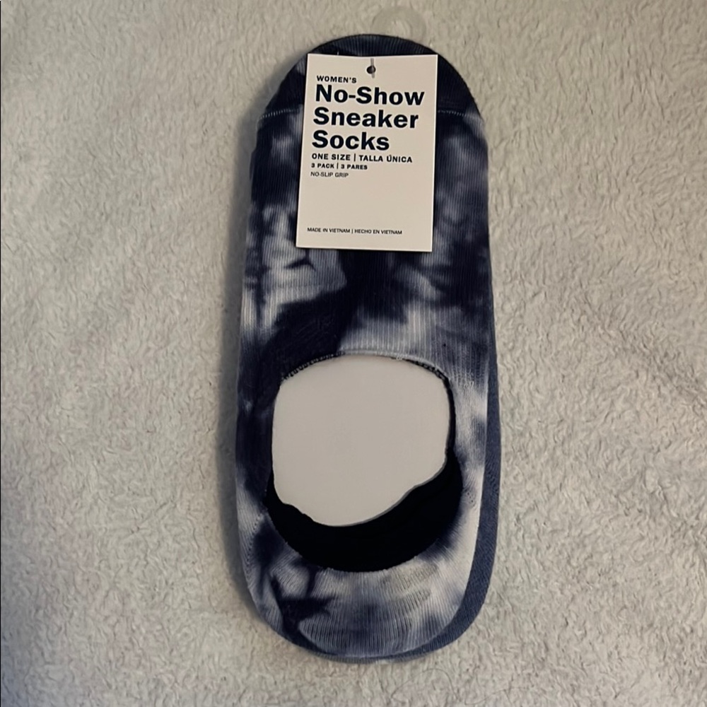 Women's No-Show Sneaker Socks - Blue Tie-Dye